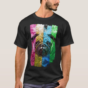 Niedlicher farbiger Mops Hund liebt Teemaschine Pu T-Shirt