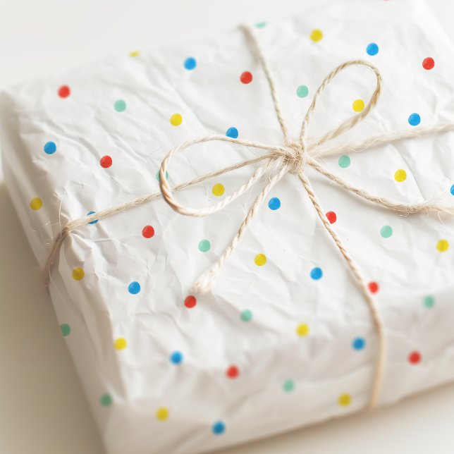 Niedlicher farbiger Regenbogen Polka Dot Confetti  Seidenpapier (Von Creator hochgeladen)