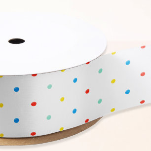 Niedlicher farbiger Regenbogen Polka Dot Satinband