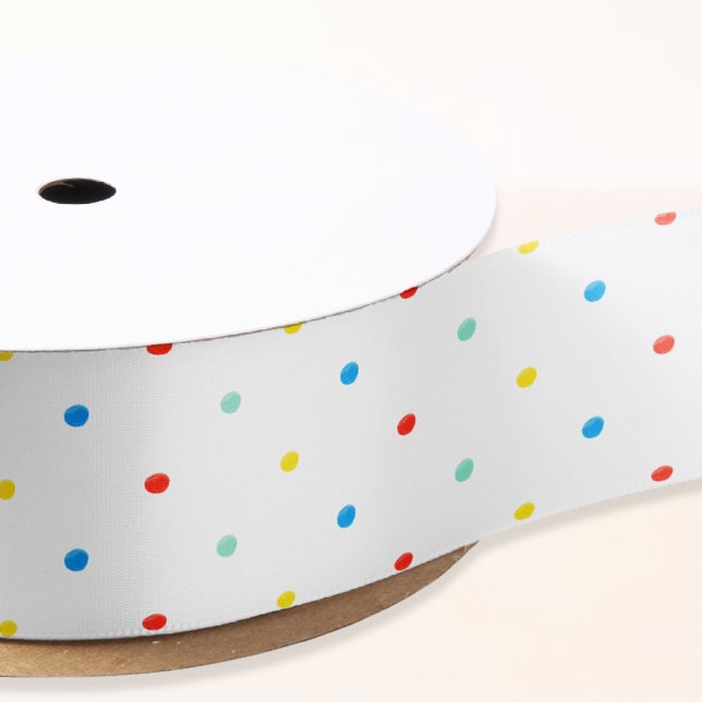 Niedlicher farbiger Regenbogen Polka Dot Satinband (Von Creator hochgeladen)