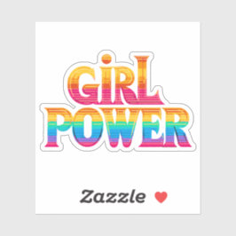 niedlicher farbiger Regenbogenmädchen-Power Aufkleber