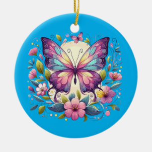 Niedlicher, farbiger Schmetterling Keramik Ornament