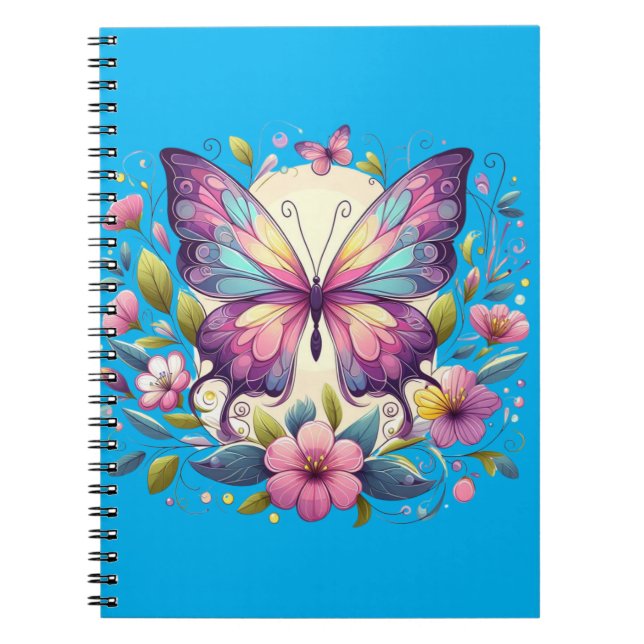 Niedlicher, farbiger Schmetterling Notizblock (Vorderseite)