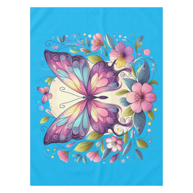 Niedlicher, farbiger Schmetterling Tischdecke (Vorderseite)