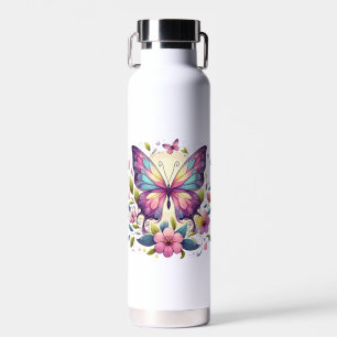 Niedlicher, farbiger Schmetterling Trinkflasche