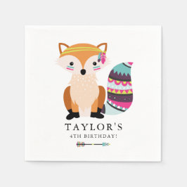 Niedlicher farbiger Stammesfuchs-Kindergeburtstag Serviette