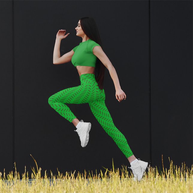 Niedlicher farbiger Streifen Zickzack Workout Gree Leggings (Von Creator hochgeladen)