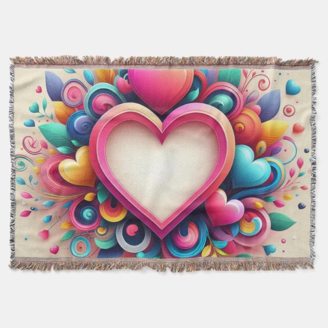 Niedlicher farbiger Valentinstag Decke (Vorderseite)