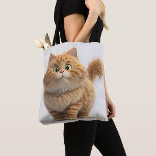 NIEDLICHER FAT CARTOON ORANY TABBY CAT TASCHE