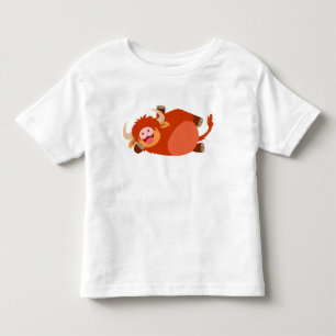 Niedlicher fauler Cartoon-Hochland-Kuh-KinderT - Kleinkind T-shirt