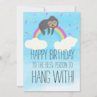 Niedlicher Faulthang auf Rainbow Birthday Friend