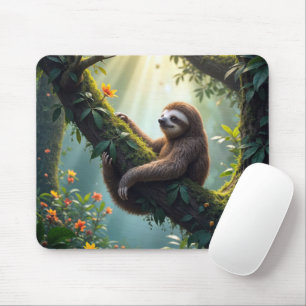 Niedlicher Faultier im Regenwald Mousepad