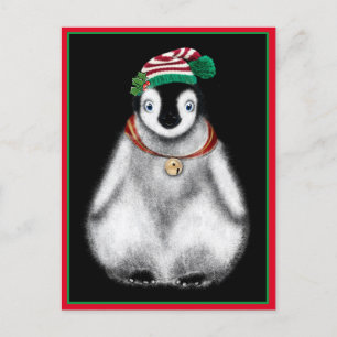 Niedlicher Feiertag Pinguin Feiertagspostkarte