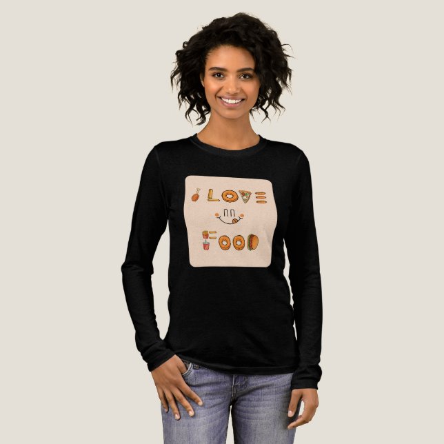 Niedlicher Feinschmecker-Design mit Pizza, Donuts, Tri-Blend Shirt (Volle Vorderseite)