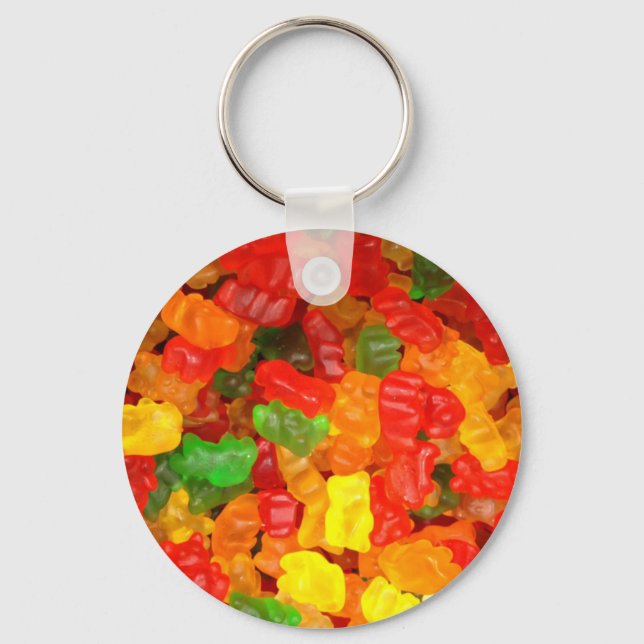 niedlicher Feinschmecker Regenbogen farbige Bonbon Schlüsselanhänger (Vorderseite)