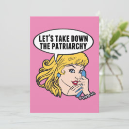 Niedlicher feministischer Retro-Pop Art Anti-Patri Karte