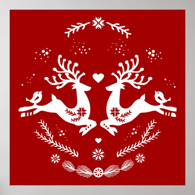 Niedlicher festlicher Skandi Poster (Vorne)