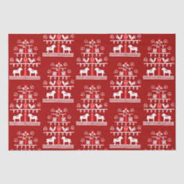 Niedlicher festlicher Skandi Roter Weihnachtsbaum Seidenpapier