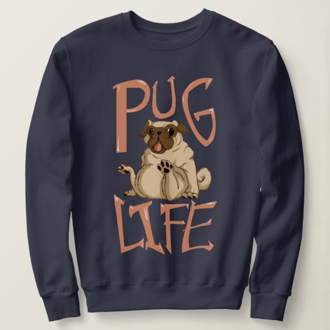 Niedlicher Fett-Mops Sweatshirt (Design vorne)