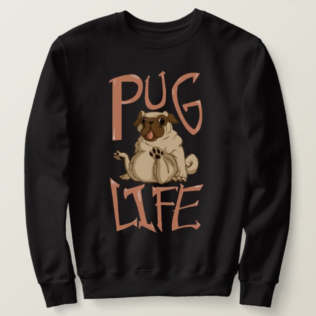 Niedlicher Fett-Mops Sweatshirt (Design vorne)