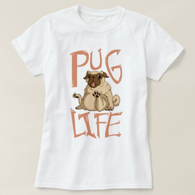 Niedlicher Fett-Mops T-Shirt (Design vorne)