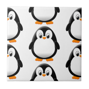 Niedlicher Fett-Pinguin ganz in Weiß Fliese