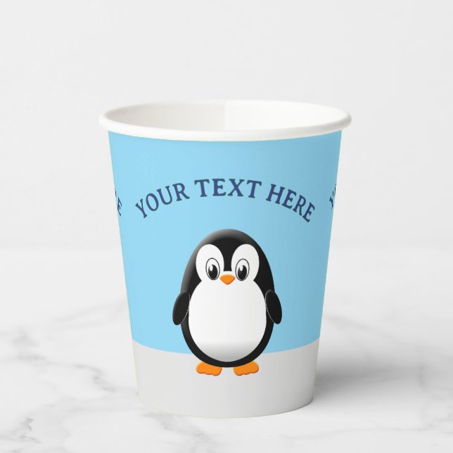 Niedlicher Fettpinguin Zeichnend Pappbecher (Links)