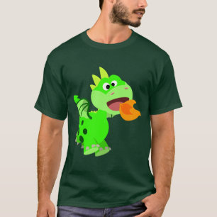 Niedlicher Feuer-Spratzen Cartoon-Baby-Drache T-Shirt