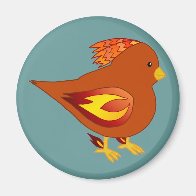 Niedlicher Feuervogel Magnet (Vorne)