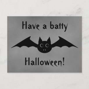 Niedlicher Fickschläger Halloween mit großen Augen Postkarte