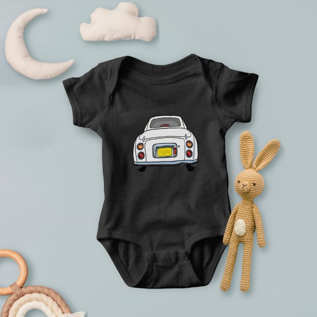 Niedlicher Figaro Kinderwagen Babyanzug Baby Strampler (A cute white figaro car baby bodysuit)