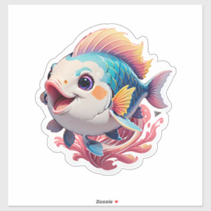 Niedlicher Fisch Aufkleber