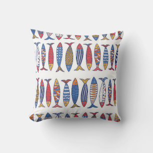 Niedlicher Fisch. Hintergrund für Kinder. Nahtlos Kissen
