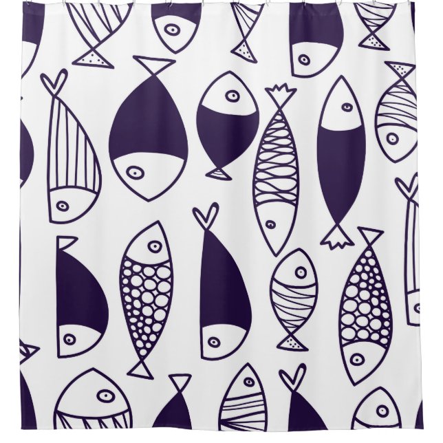 Niedlicher Fisch. Hintergrund für Kinder. Nahtlose Duschvorhang (Vorderseite)