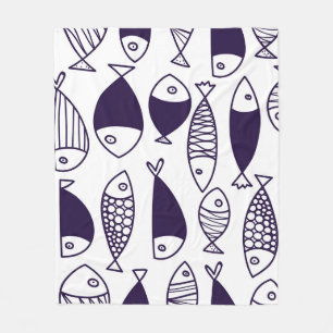Niedlicher Fisch. Hintergrund für Kinder. Nahtlose Fleecedecke