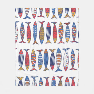 Niedlicher Fisch. Hintergrund für Kinder. Nahtlose Fleecedecke