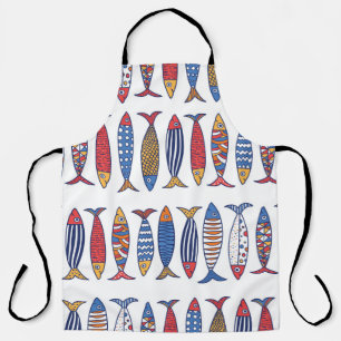 Niedlicher Fisch. Hintergrund für Kinder. Nahtlose Schürze