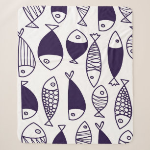 Niedlicher Fisch. Hintergrund für Kinder. Nahtlose Sherpadecke