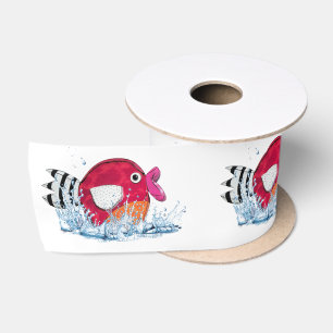 Niedlicher Fisch im Wasser Satinband