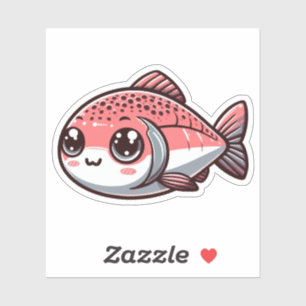 Niedlicher Fisch, kundenspezifisch geschnitten Vin Aufkleber