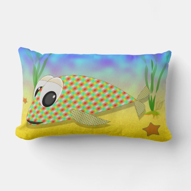 Niedlicher Fisch Lendenkissen (Vorderseite)