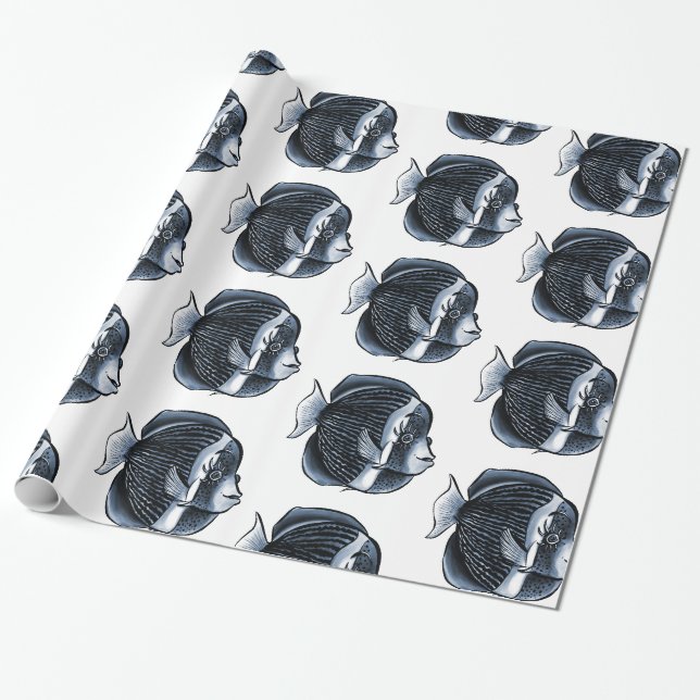 Niedlicher Fisch mit Augenbrauen Tropenfisch Geschenkpapier (Ungerollt)