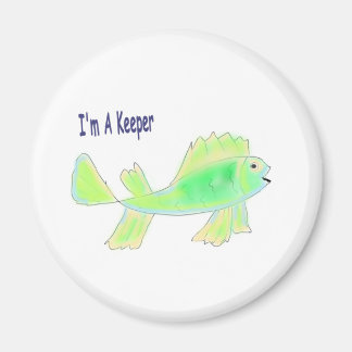 Niedlicher Fisch mit einem halben Text Magnet