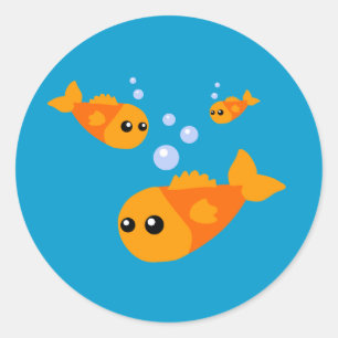 Niedlicher Fisch Runder Aufkleber