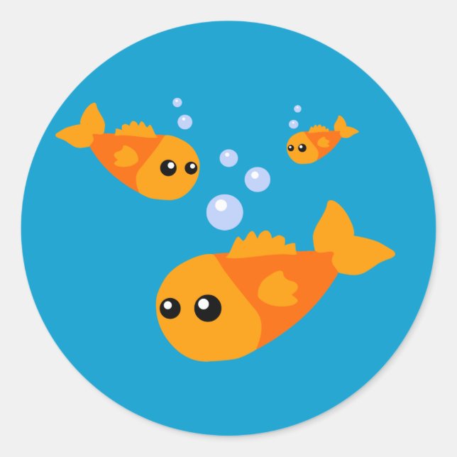 Niedlicher Fisch Runder Aufkleber (Vorderseite)