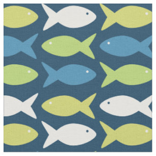 Niedlicher Fisch unter blauem Meeresgrund Stoff