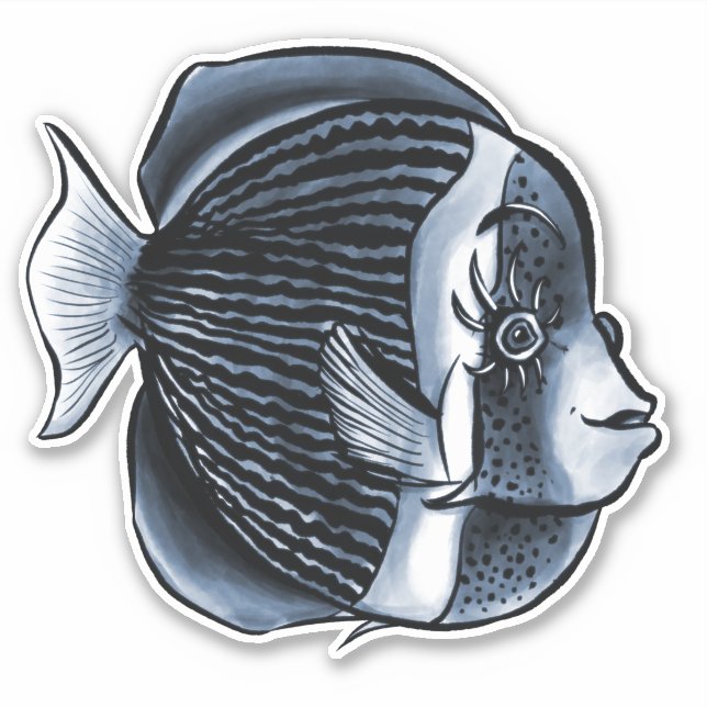 Niedlicher Fisch unter Meer Aufkleber (Vorderseite)