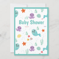 Niedlicher Fischtopus Minze Grüne Lila Babydusche