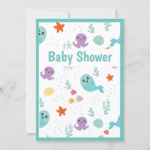 Niedlicher Fischtopus Minze Grüne Lila Babydusche