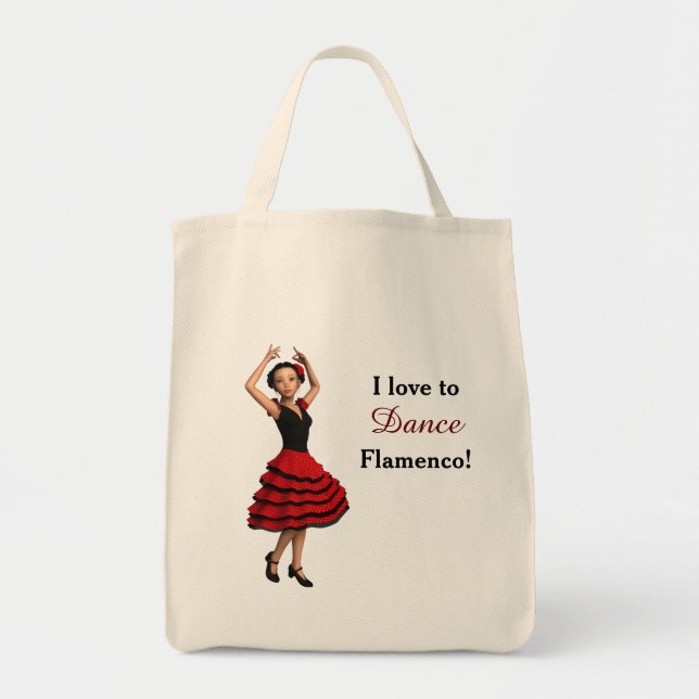 Niedlicher Flamenco-Tänzer (Personalisiert) Tragetasche (Vorne)